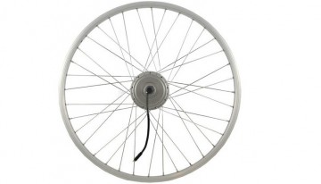 Delivery bike voorwiel met motor zilver velg